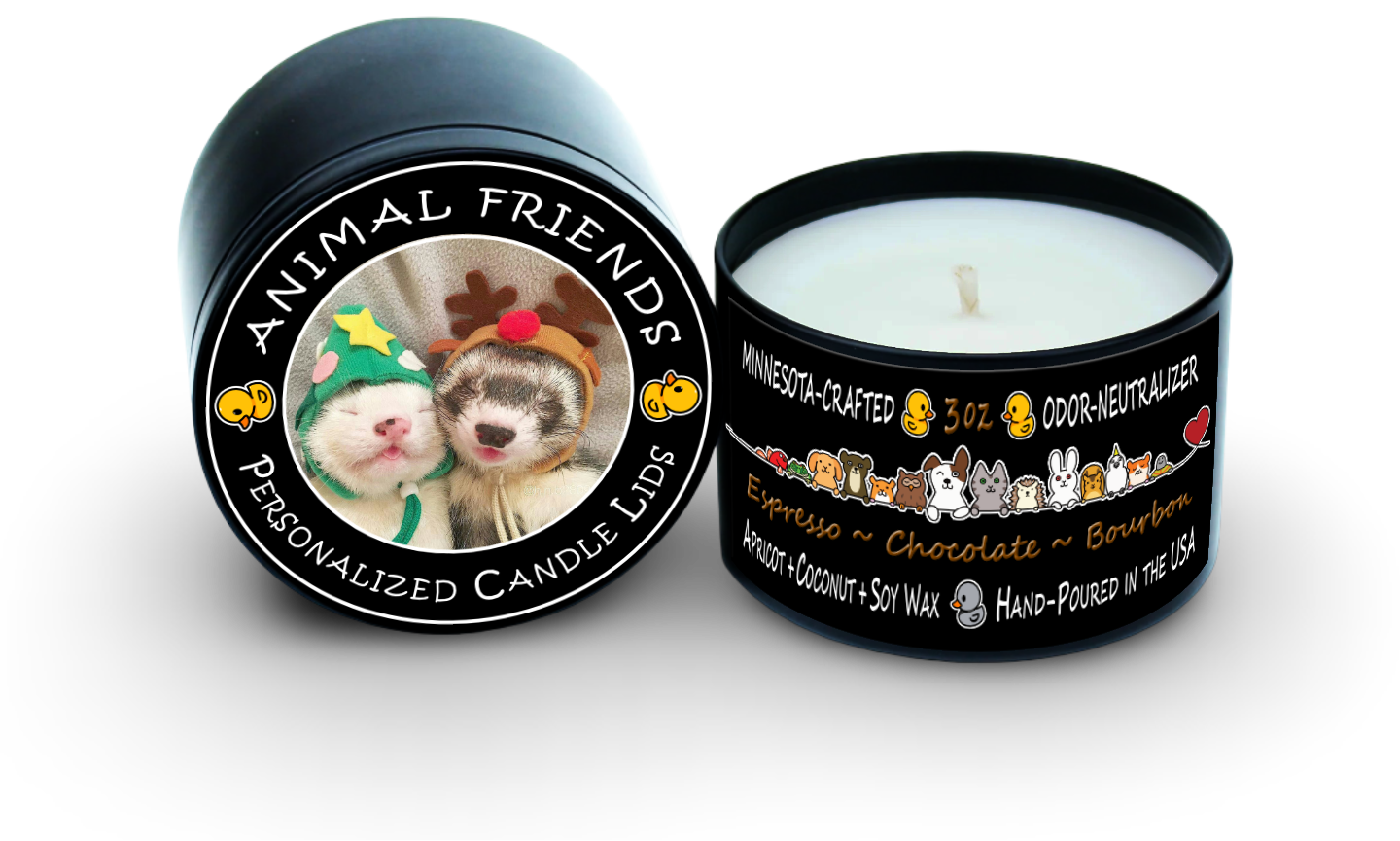 Animal Friends | Custom Lid Graphics | All Scents