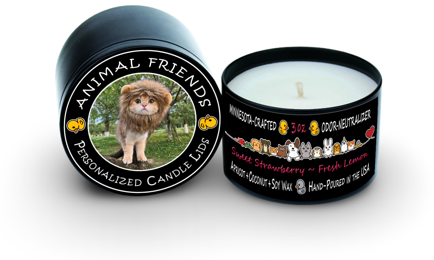 Animal Friends | Custom Lid Graphics | All Scents