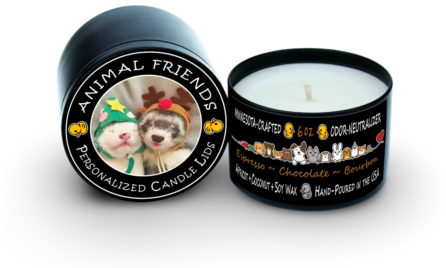 Animal Friends | Custom Lid Graphics | All Scents