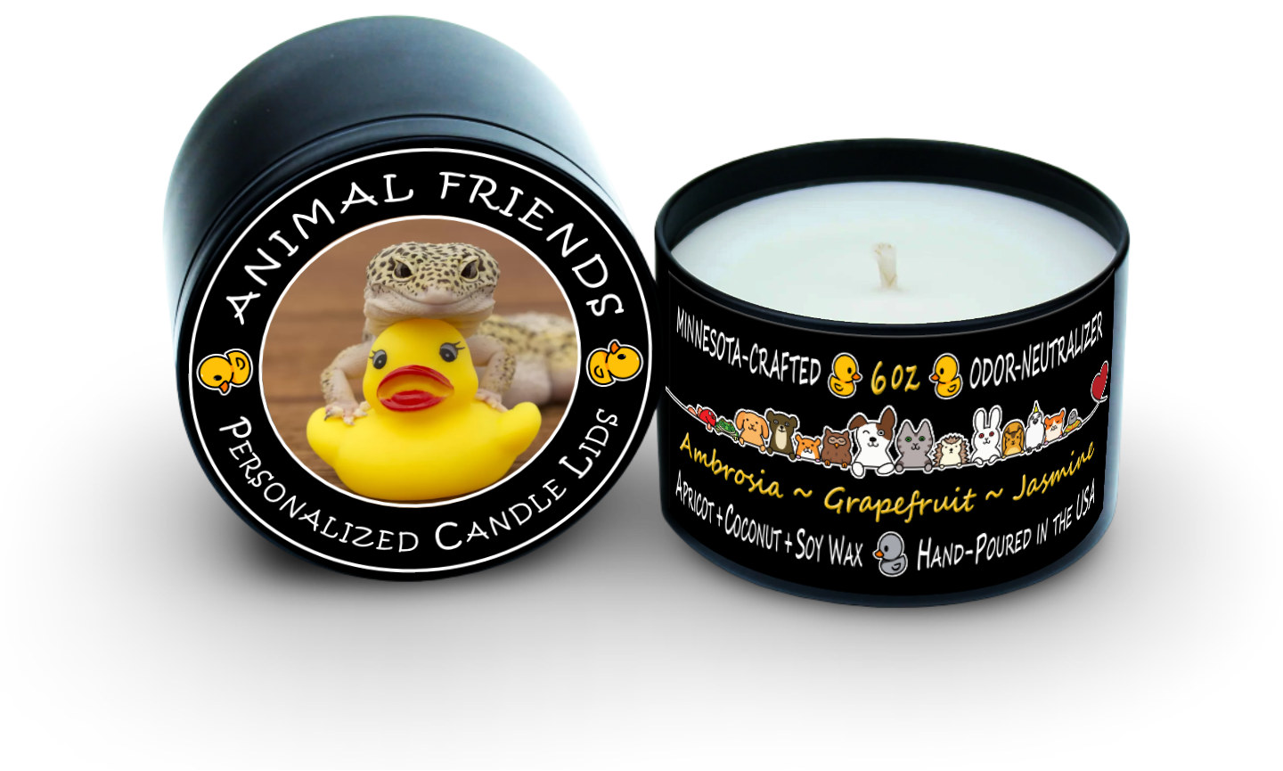 Animal Friends | Custom Lid Graphics | All Scents