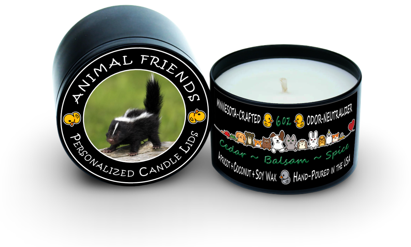 Animal Friends | Custom Lid Graphics | All Scents